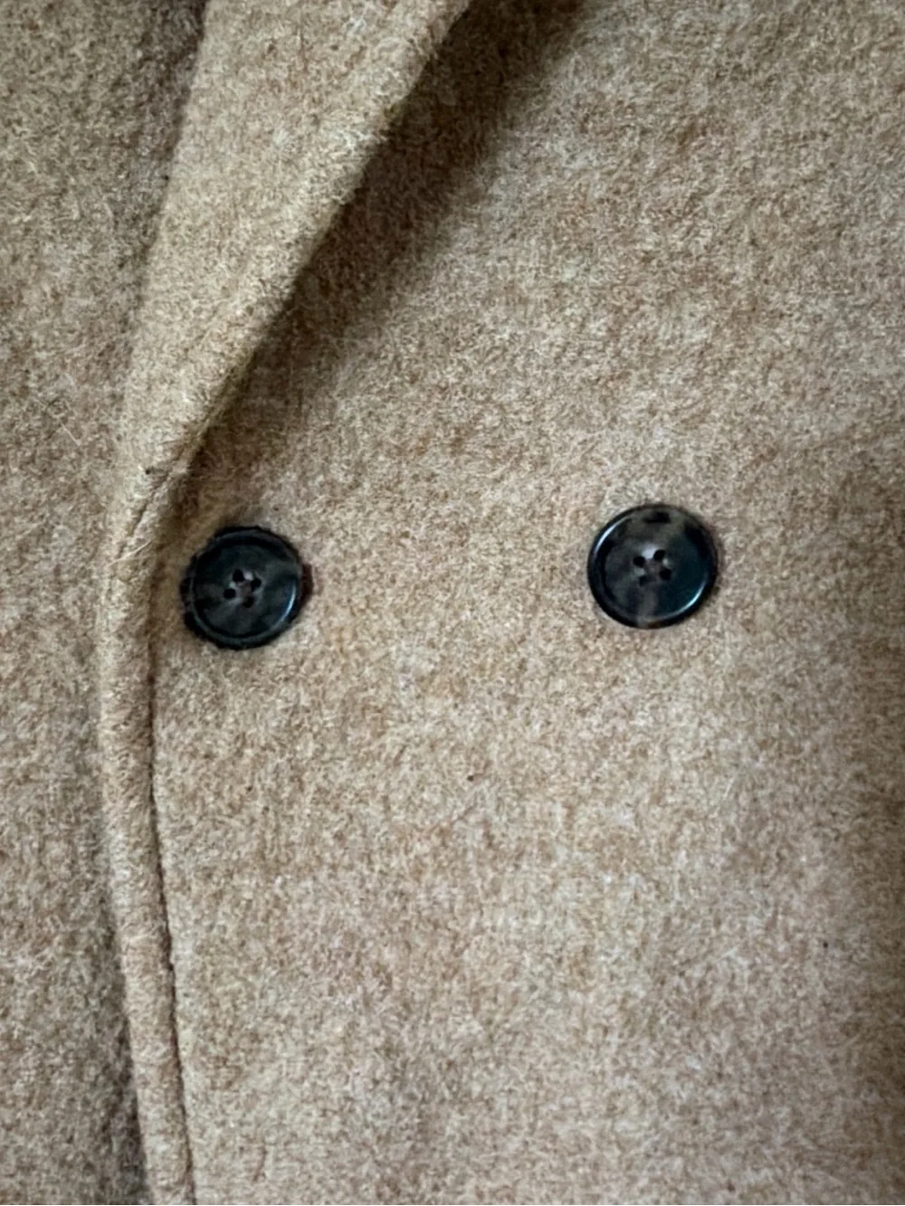 J. Crew Daphne Top Coat Camel Caramel Single-Button 100% Boiled Wool Pea Coat - Picture 7 of 9